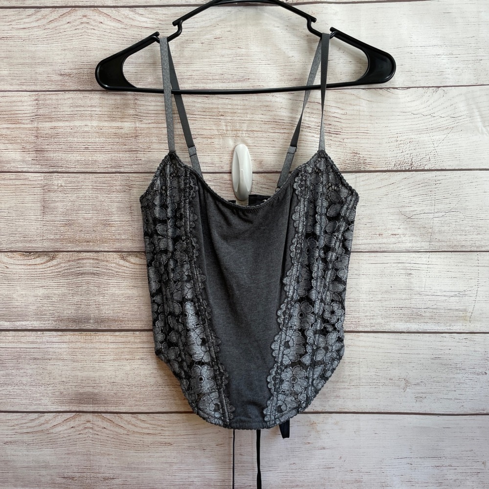 NEW WITH TAGS SAVAGE X FENTY‎ LACE UP CORSET IN GRAY